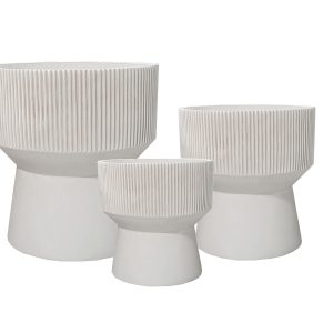 Vertical Ribs Planters(HC30056-3S ANTI-BEIGE)